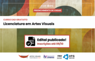 Imagem mostra detalhes de seleção para preenchimento de vagas do curso de Artes Visuais EaD da UFG
