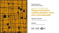 Texto na imagem: Aula aberta "Pesquisa de prática artística pictórica: entre arte e arte educação" com Profa. Dra. Jociele Lampert