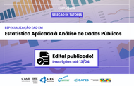 Imagem mostra detalhes de seleção de tutores para especialização em Estatística
