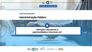 Imagem mostra informações sobre seleção de professores para curso de Administração Pública EaD