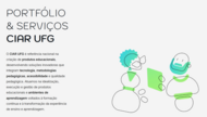 Imagem mostra captura de tela do portfolio de serviços do CIAR