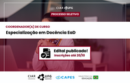 Imagem mostra detalhes de seleção para coordenação de curso de Especialização em Docência para a EaD