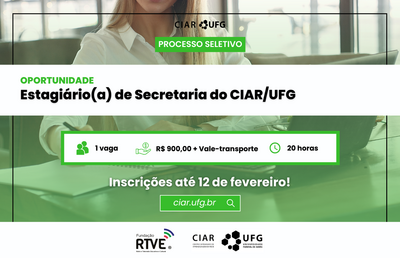 Imagem mostra informações de seleção de estagiário do CIAR