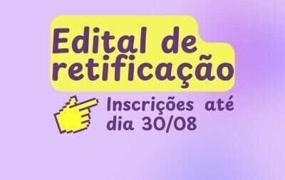 Imagem mostra novo prazo para inscrição em vagas remanescentes de cursos de especialização em Letramento Informacional: 30 de agosto.