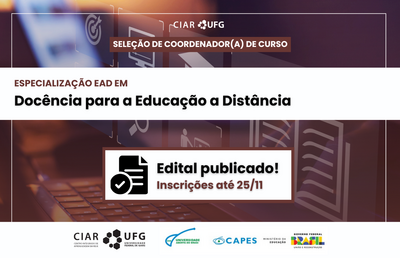 Imagem mostra detalhes de seleção para coordenação de curso da especialização em docência para a EAD