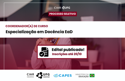 Imagem mostra detalhes de seleção para coordenação de curso de Especialização em Docência para a EaD