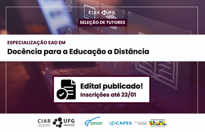 Imagem mostra detalhes de seleção de Tutores para curso de espacialização em Docência para a EaD