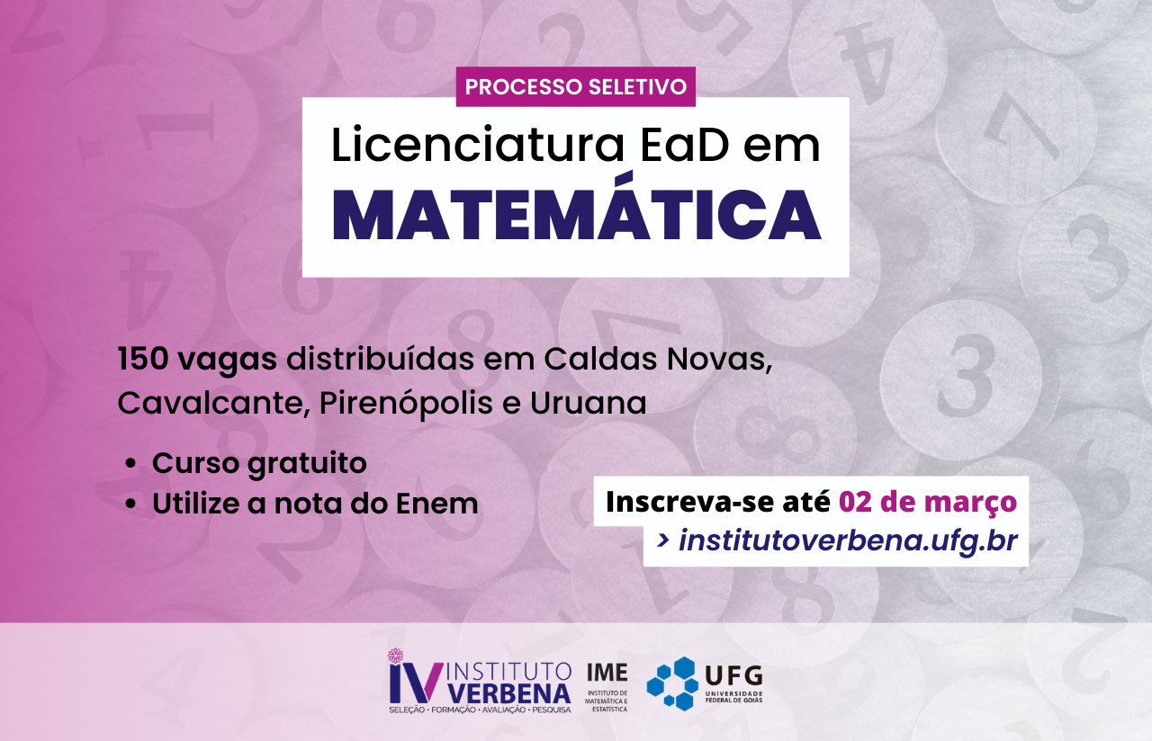 Licenciatura em Matemática EaD da UFG recebe inscrições gratuitas até ...