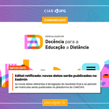 Edital retificado: novas datas serão publicadas no Eadmin