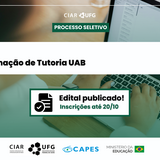 Imagem mostra informações de processo seletivo de Coordenador de Tutoria UAB na UFG