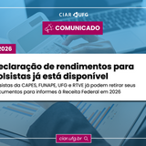 Imagem mostra informações sobre declarações de rendimentos para informes ao imposto de renda