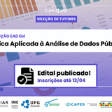 Imagem mostra detalhes de seleção de tutores para especialização em Estatística