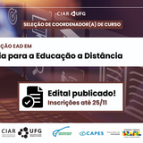Imagem mostra detalhes de seleção para coordenação de curso da especialização em docência para a EAD
