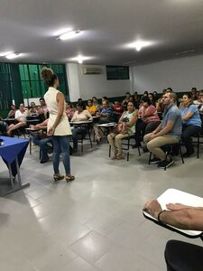 Aula na primeira etapa do curso de feridas em São Luís de Montes Belos. Imagem cedida por Bárbara S. Rocha. Capturado em fevereiro de 2020. Aula na primeira etapa do curso de feridas em São Luís de Montes Belos. Imagem cedida por Bárbara S. Rocha. Capturado em fevereiro de 2020.