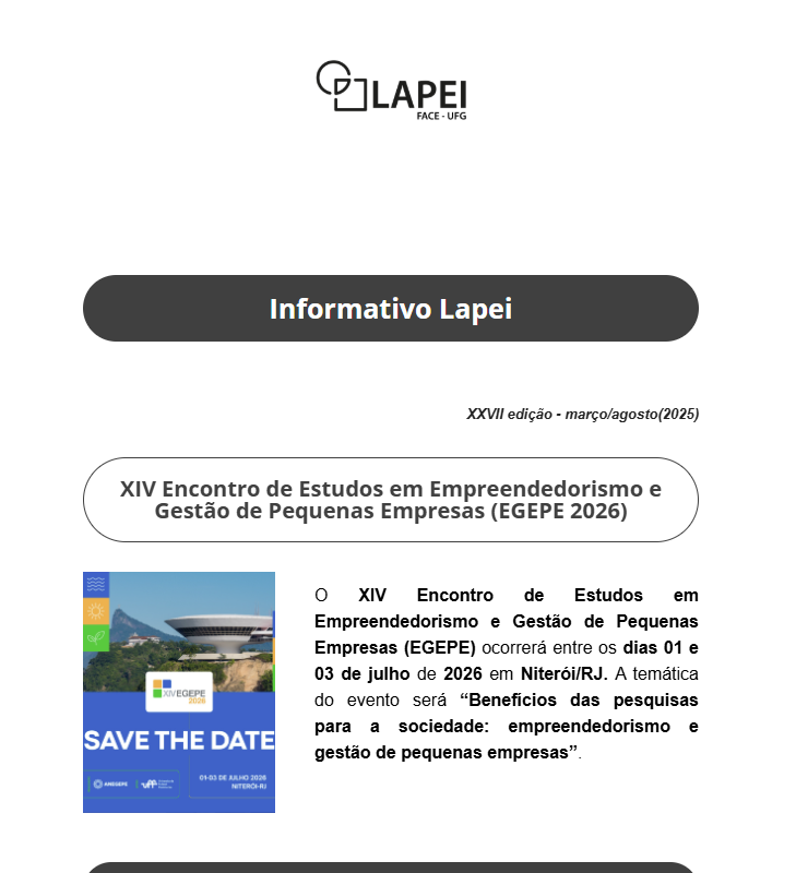 Imagem da capa do Informativo Lapei - edição março-agosto2025