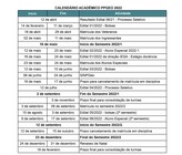 Calendário acadêmico PPGEO/IESA 2022