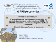 Convite para a Banca de Defesa de Dissertação de Marinalva Ferreira do nascimento, com as informações da banca sobre fundo azul claro.