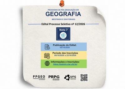 Edital Nº 12/2026 - PPGEO/IESA Aluno Regular - 2027