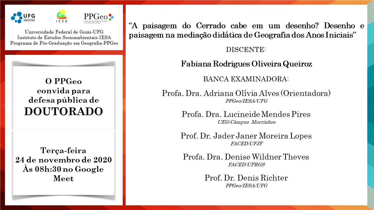 Banca de Defesa de Doutorado de Fabiana Rodrigues Oliveira Queiroz