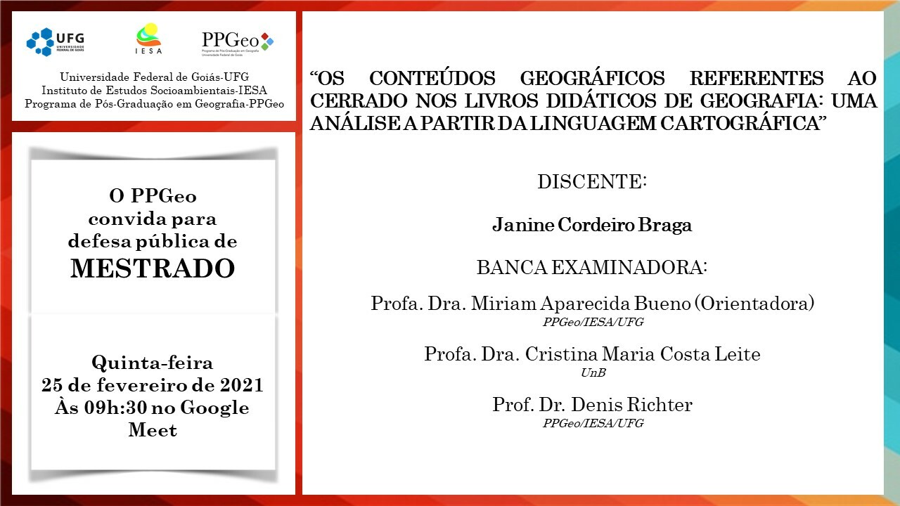 Banca de Defesa de Mestrado de Janine Cordeiro Braga