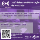 313ª Defesa Mestrado  Rodolfo Costa Cezar da Silva