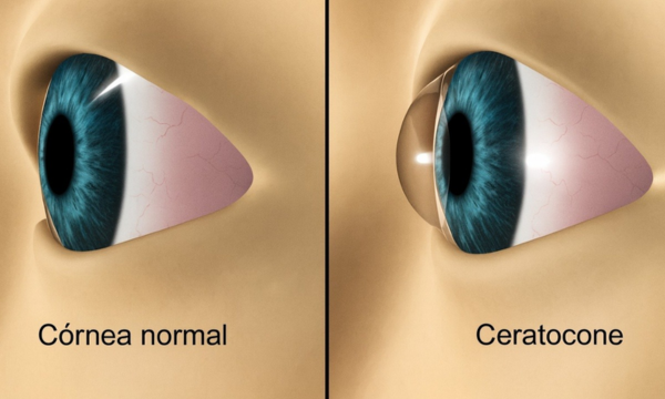 Cornea com ceratocone e sem ceratocone