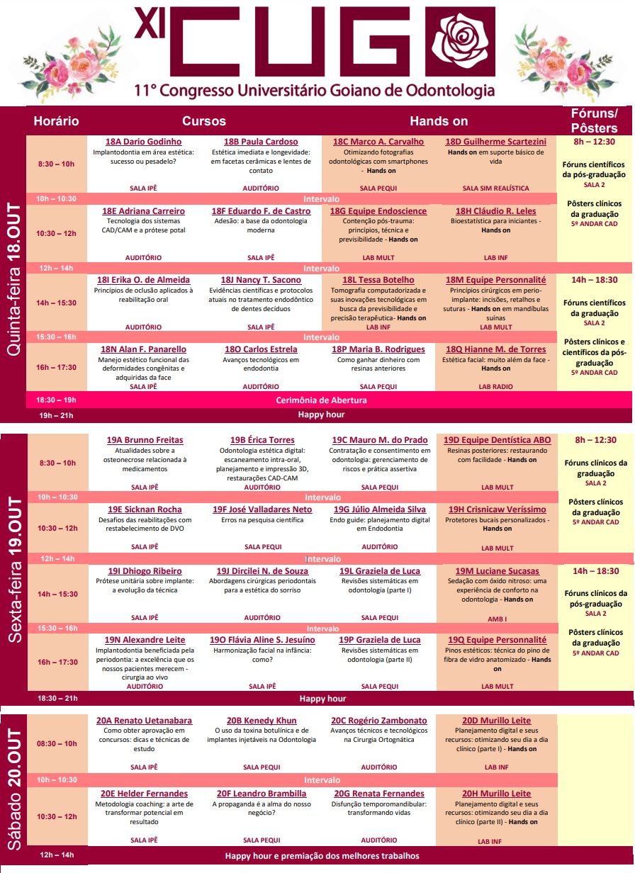 Programação 11º CUGO