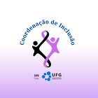 Logo em branco e lilás, escrito Coordenação de Inclusão