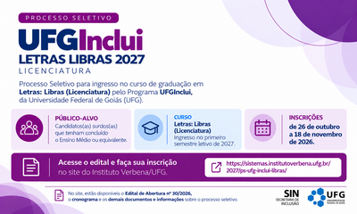 Processo Seletivo UFGInclui Letras Libras 2027