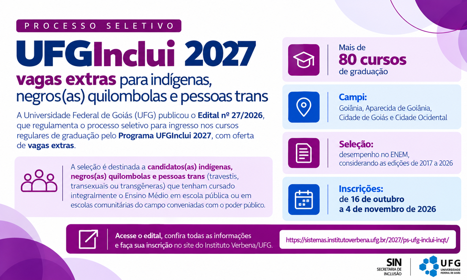 Cartaz UFGInclui 2027_ Vagas Extras