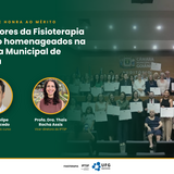 Arte com as fotos dos professores Felipe Soares Macedo e Thaís Rocha Assis, homenageados com o Diploma de Honra ao Mérito da Câmara Municipal de Goiânia, sobre a foto dos homenageados da Sessão Especial em Homenagem aos Profissionais da Educação. Crédito: Arquivo pessoal.