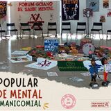 Imagem de uma mandala central no chão com objetos simbólicos da educação popular em saúde e da luta antimanicomial. Convida ao curso de Educação Popular e Luta Antimanicomial.
