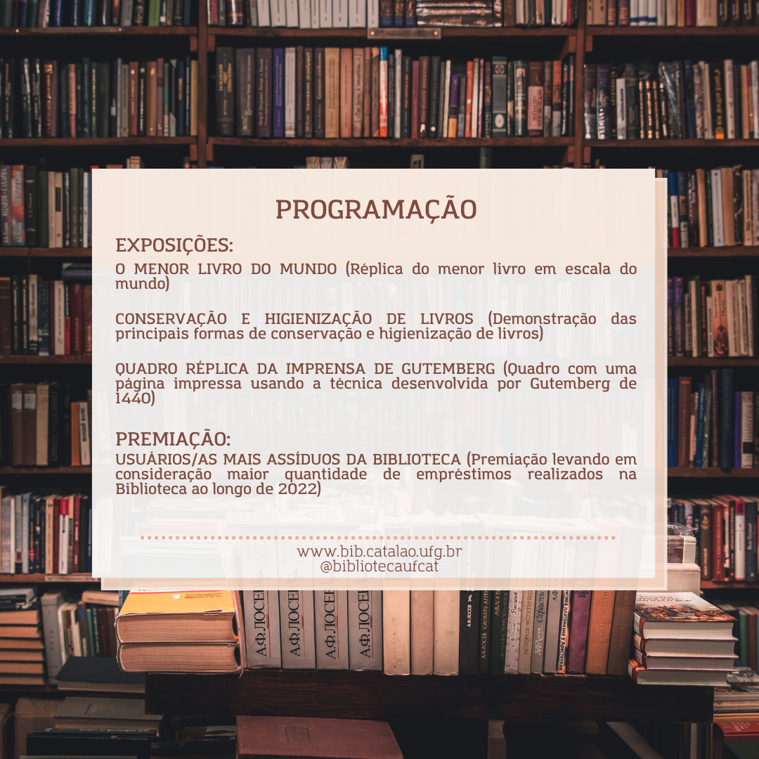 I semana do livro e da Biblioteca - programação