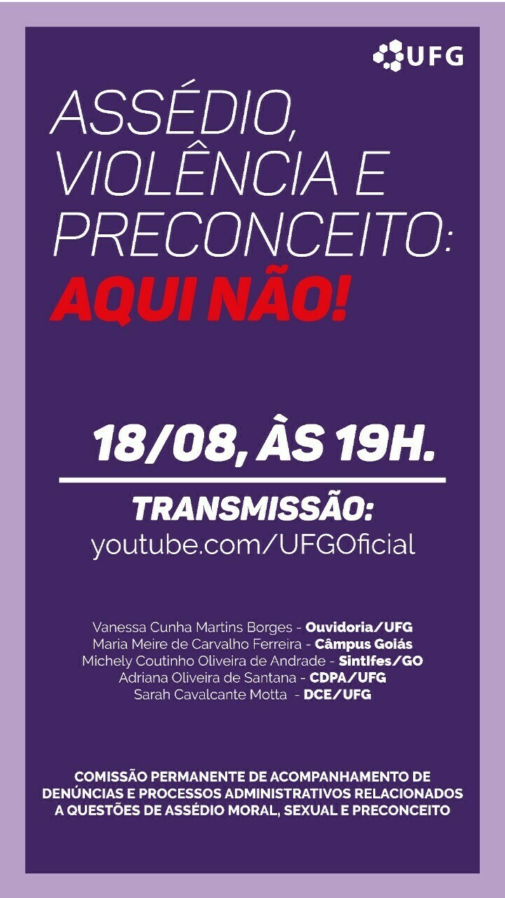 Live: Assédio, Violência e Preconceito: AQUI NÃO!