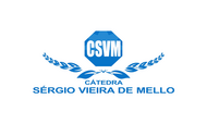 banner_notícia_cátedra
#ParaTodosVerem:
Imagem com fundo claro e elementos gráficos em tons de azul. Ao centro, há um símbolo em formato octogonal com a sigla “CSVM”. Abaixo, aparece a palavra “Cátedra” e, em destaque, o nome “Sérgio Vieira de Mello”. O símbolo é acompanhado por ramos estilizados nas laterais, formando uma composição simétrica. Trata-se da identidade visual da Cátedra Sérgio Vieira de Mello.