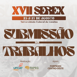 banner_noticia_XVII_SEREX
#ParaTodosVerem
Banner digital de divulgação de evento acadêmico com fundo em tons de cinza claro e detalhes em marrom. No centro, o texto principal em destaque utiliza uma fonte estilizada, com letras grossas e curvas acentuadas (estilo retrô/psicodélico).
