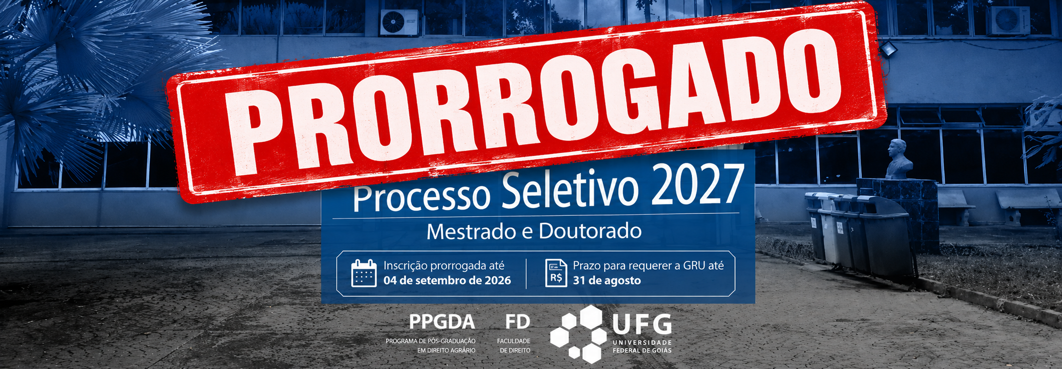 BANNER PROCESSO SELETIVO 2027 - PRORROGADO