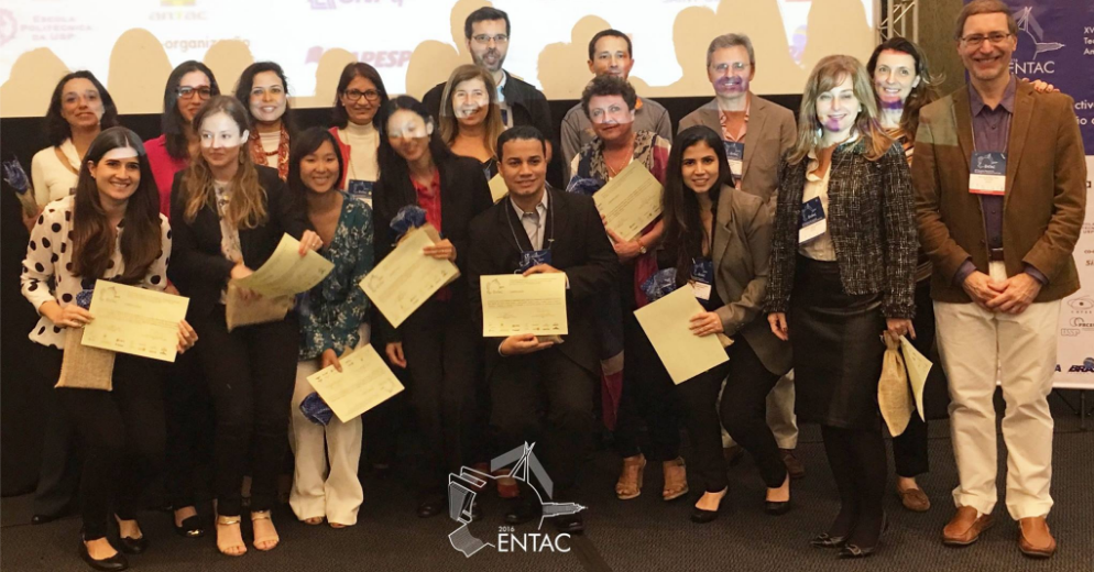 Artigo de alunos e professora da EECA é premiado no XVI Encontro Nacional de Tecnologia do Ambiente Construído