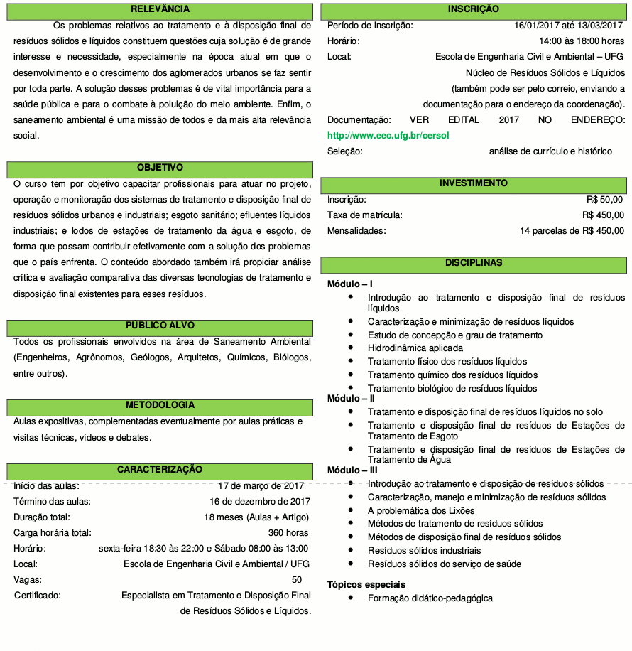 Especialização CERSOL 2017