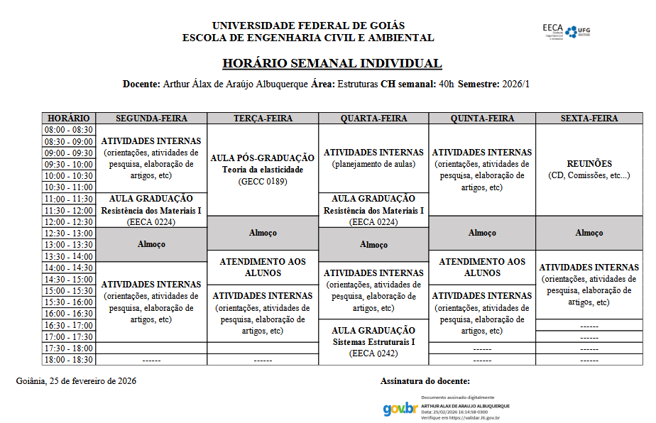 Horário de Atendimento