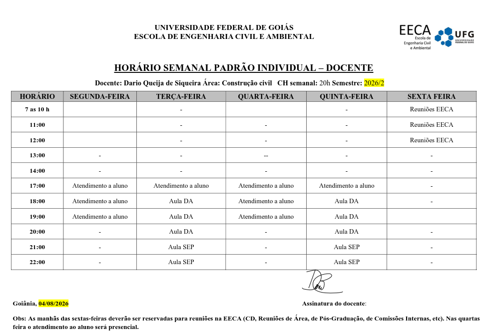 Horário de Atendimento