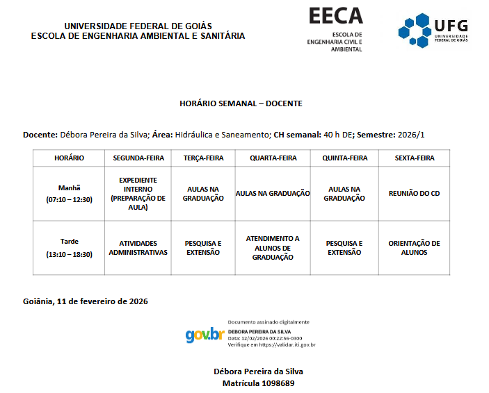 Horário de Atendimento