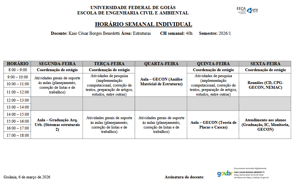 Horário de Atendimento