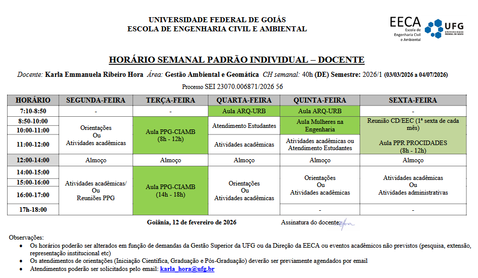 Horário de Atendimento