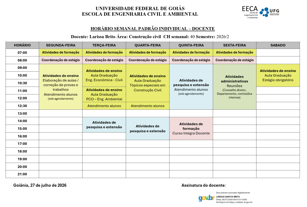 Horário de Atendimento
