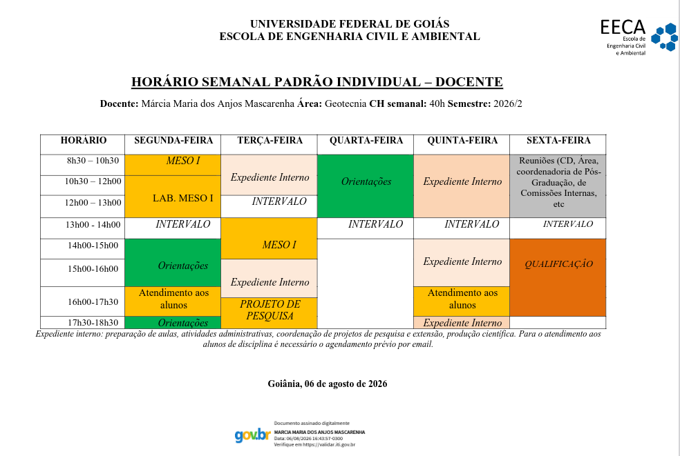 Horário de Atendimento