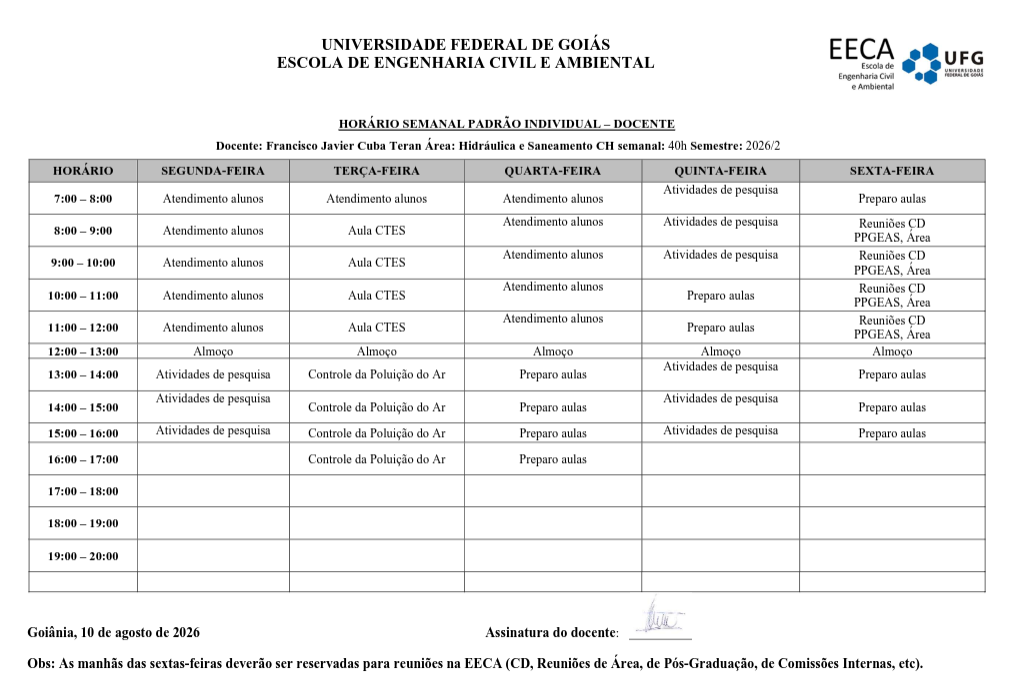 Horário de Atendimento