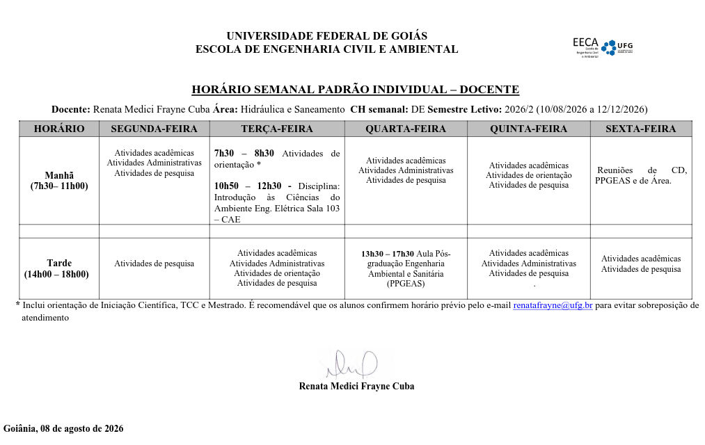 Horário de Atendimento