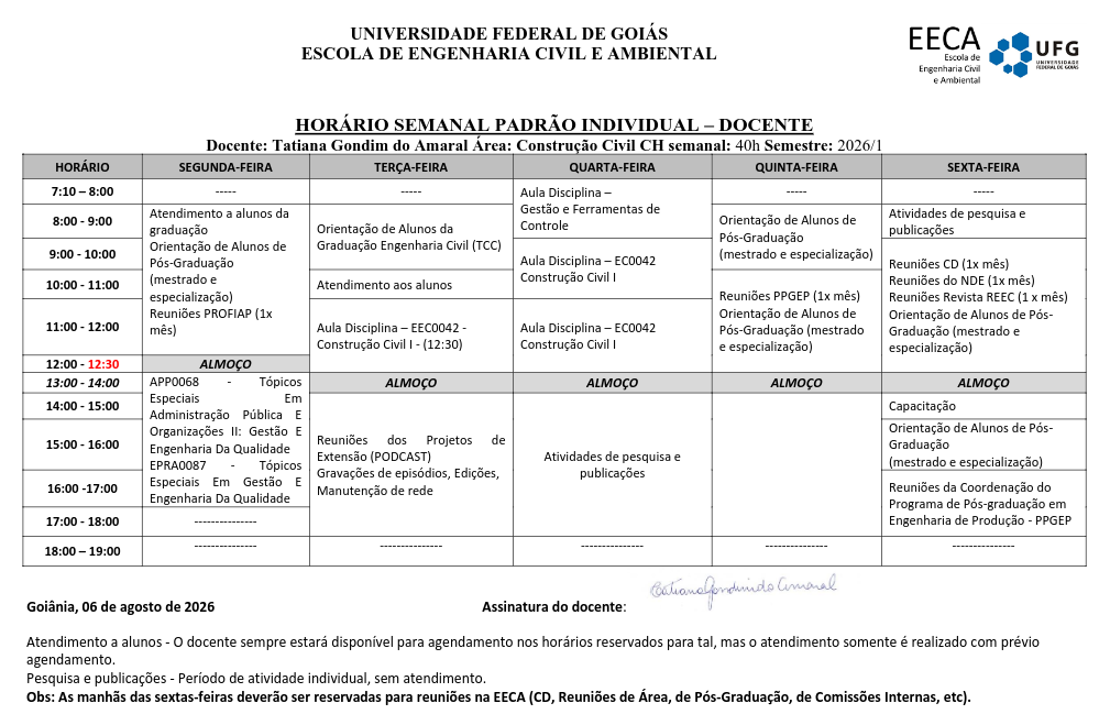 Horário de Atendimento