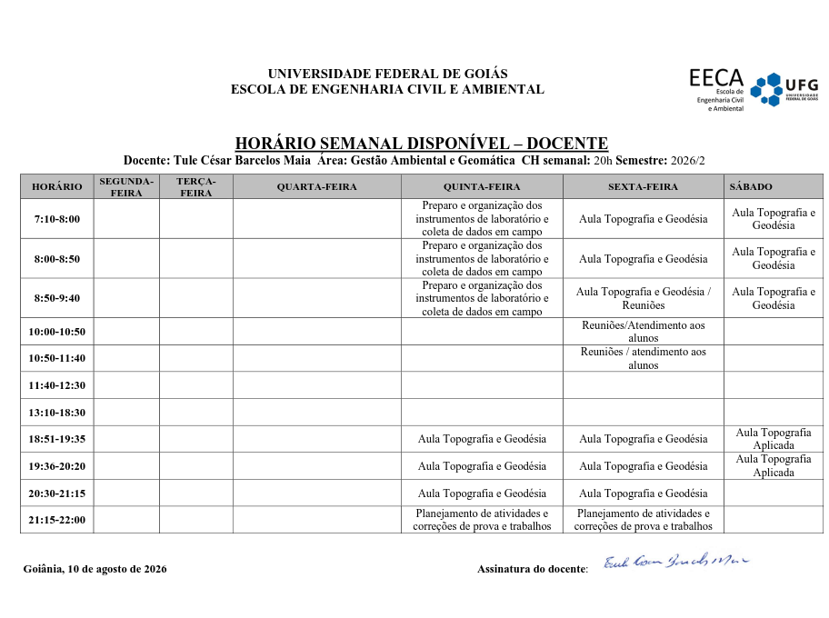 Horário de Atendimento